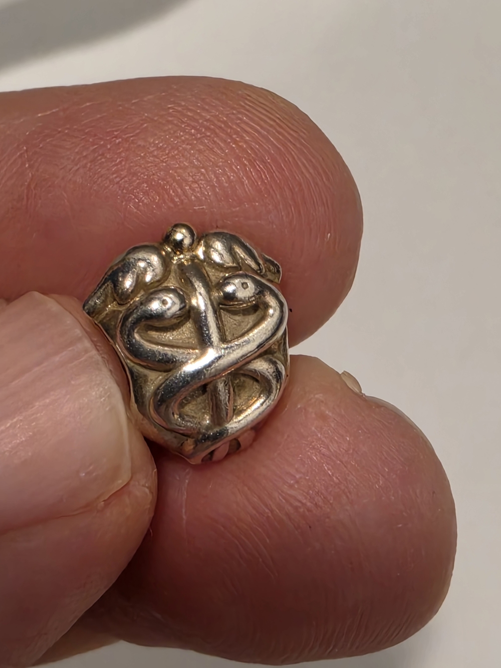 Pandora Two Tone 14k Gold Serpentine Charm Bead
